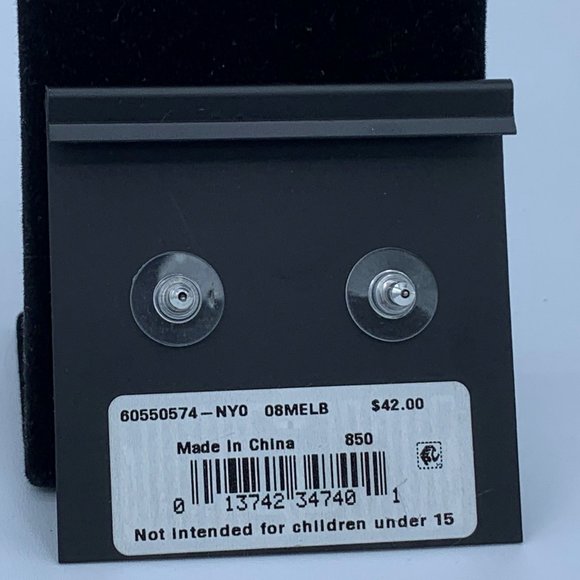 Silver Toned Clear Crystal Flower Studs - Picture 2 of 2